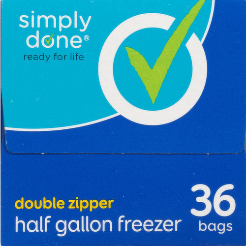 Simply Done Freezer Bags, Double Zipper, Gallon - 14 bags