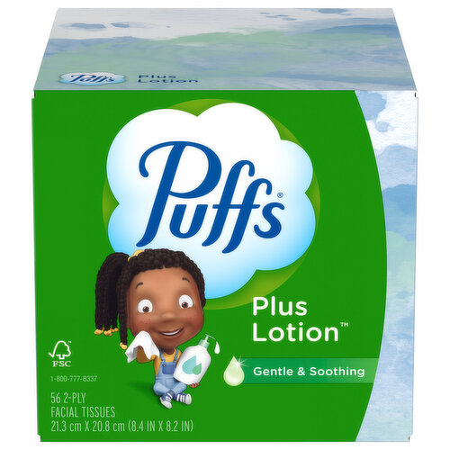 Puffs Facial Tissues, 2-Ply, Gentle & Soothing