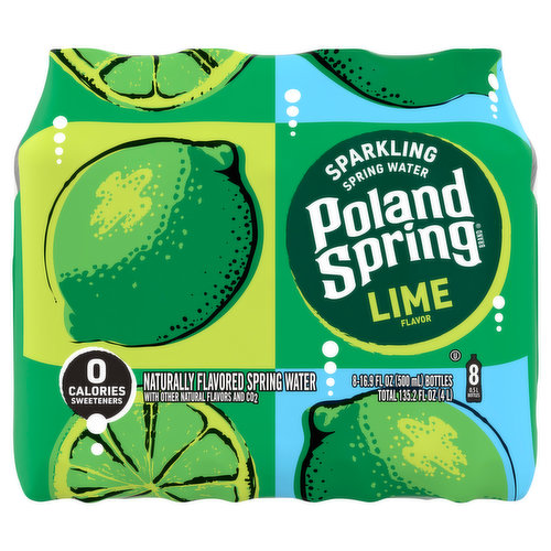 Poland Spring Spring Water, Lime Flavor, Sparkling