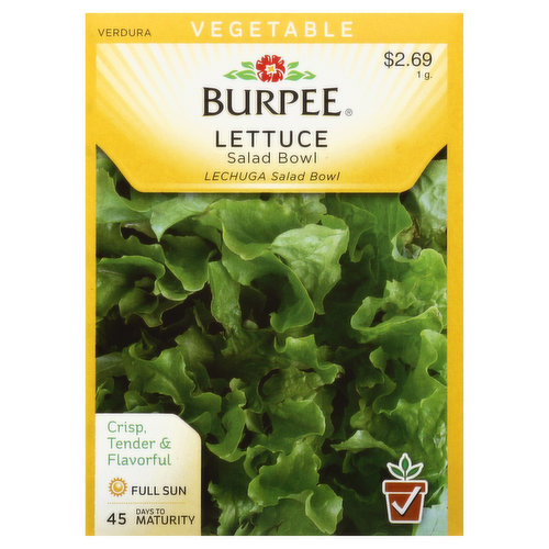 Burpee Seeds, Lettuce, Salad Bowl