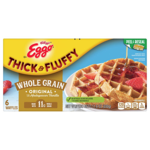 Eggo Waffles, Whole Grain, Original, Thick & Fluffy
