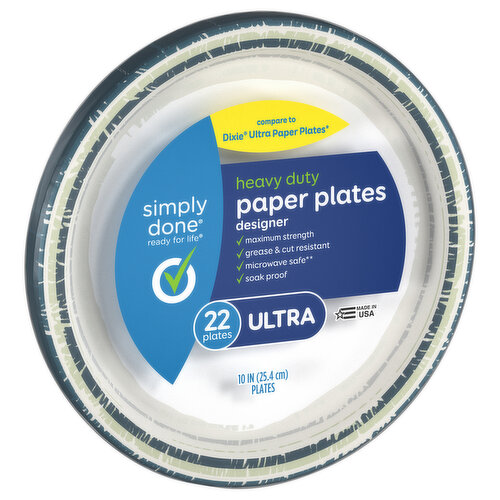 Simply Done Paper Plates, Heavy Duty, Designer, Ultra