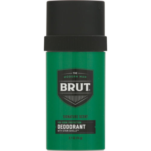 Brut Deodorant, with Stain Shield, Signature Scent