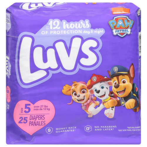 Luvs Diapers, 5 (Over 27 Lbs), Paw Patrol, Jumbo Pack