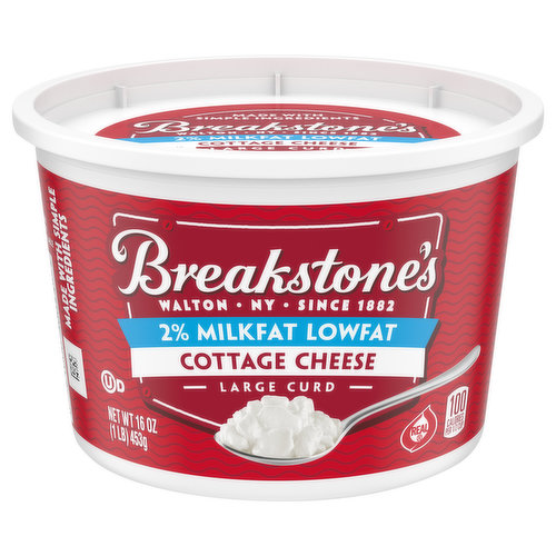 Breakstone's Cottage Cheese, Large Curd, 2% Milkfat, Lowfat