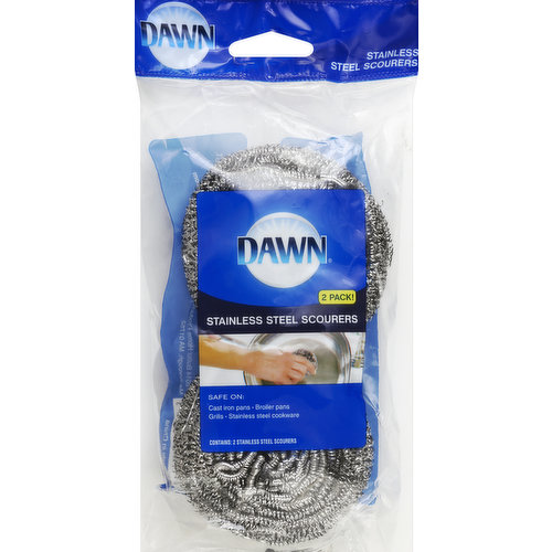 Dawn Scourers, Stainless Steel, 2 Pack!