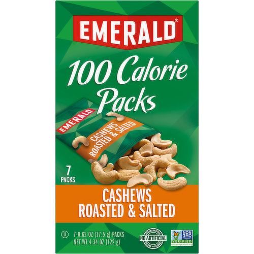 Emerald Cashews, Roasted & Salted, 7 Packs