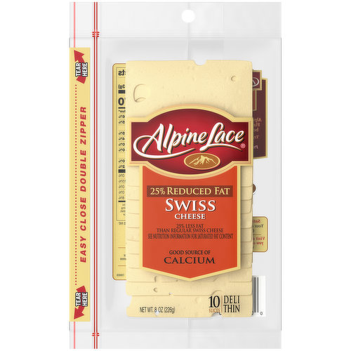 Alpine Lace 25% Reduced Fat Deli Thin Swiss Cheese