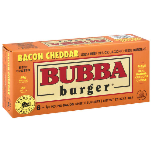 Bubba Burger Cheeseburgers, Bacon Cheddar Cheese