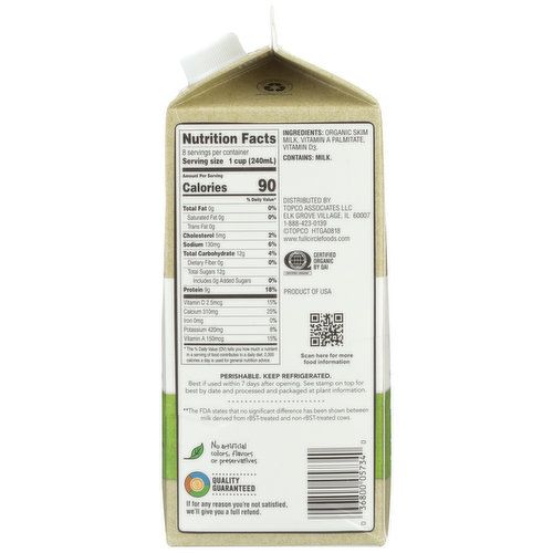 Full Circle Market 0% Fat Free Milk