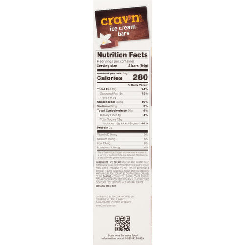 Crav'n Flavor Ice Cream Bars, Vanilla
