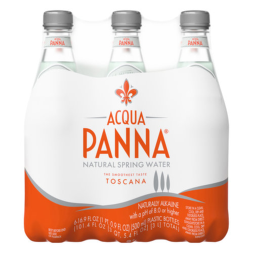 Acqua Panna Spring Water, Natural, 6 Pack