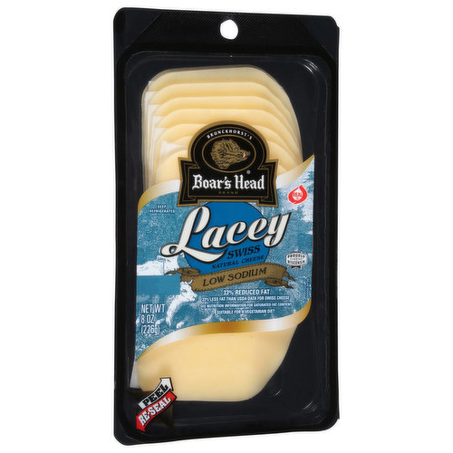Boar's Head Cheese, Low Sodium, Lacey Swiss