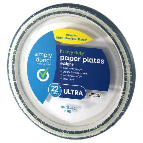 Simply Done Paper Plates, Heavy Duty, Designer, Ultra