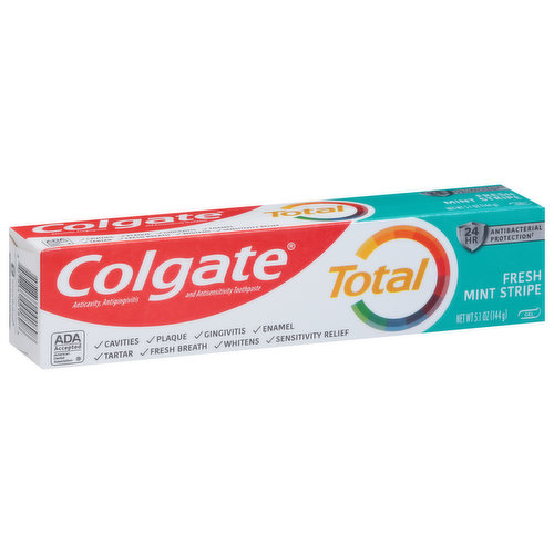 Colgate Total Fresh Mint Stripe Toothpaste, Mint Gel Toothpaste