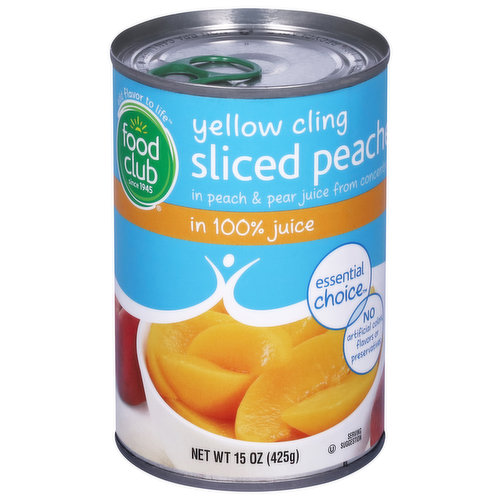 Food Club Peaches, Sliced, Yellow Cling