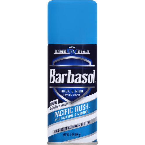 Barbasol Shaving Cream, Pacific Rush, Thick & Rich