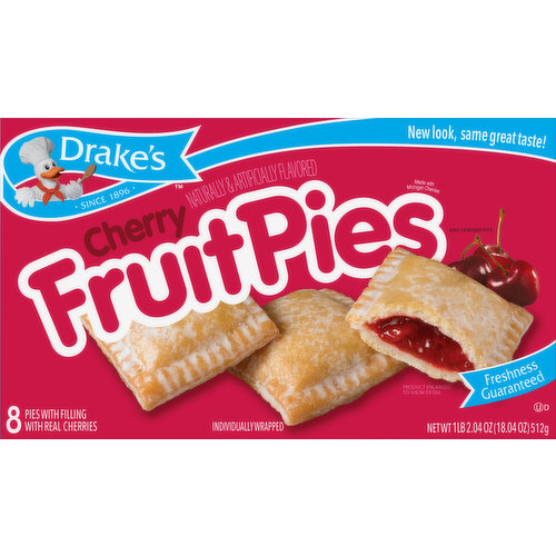 Drake's Fruit Pies, Cherry, 8 Pack