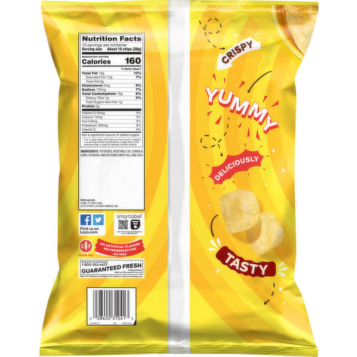 Lay's Classic Potato Snack Chips, Party Size, 13 oz Bag 