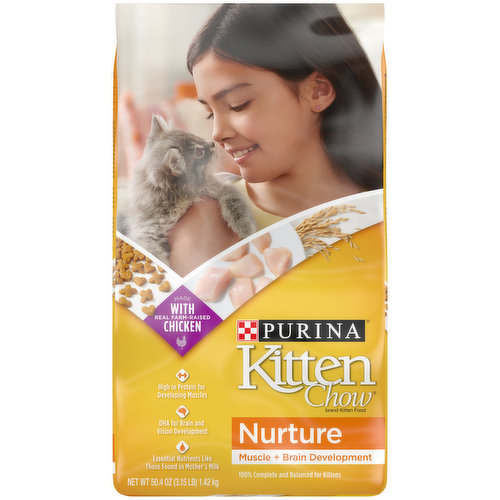 Kitten Chow Dry Kitten Food, Nurture Muscle + Brain Development