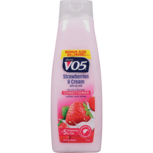 Alberto VO5 Conditioner, Moisturizing, Strawberries & Cream, Bonus Size