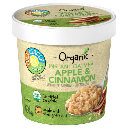 Full Circle Market Oatmeal, Instant, Apple & Cinnamon