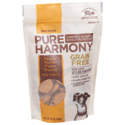Pure Harmony Dog Treats, Grain Free, Peanut Butter Flavor