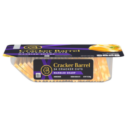 Cracker Barrel Cheese Cuts, Marbled Sharp, Cheddar