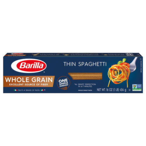 Barilla Spaghetti, Whole Grain, Thin