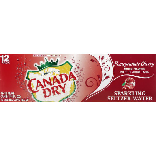 Canada Dry Sparkling Seltzer Water, Pomegranate Cherry