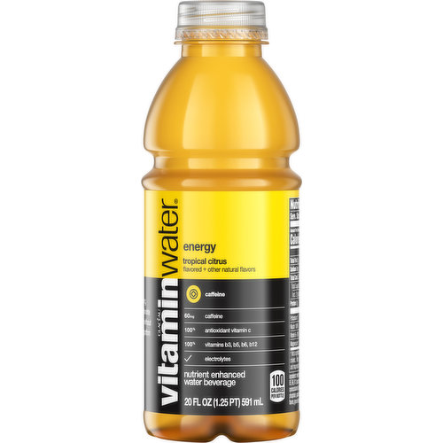 Vitaminwater Nutrient Enhanced Water Beverage, Energy, Tropical Citrus