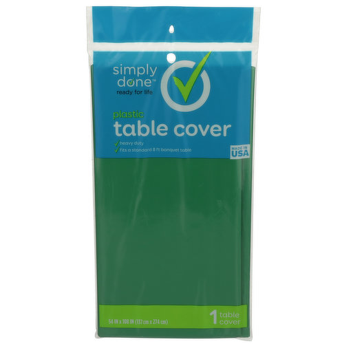 Simply Done Plastic Table Cover, Green