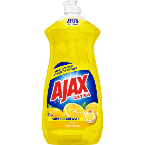 Strips grease on contact. Easily dissolves. Stuck on grease. Contains a fresh lemon scent. Lemon dish liquid. Made for everyday heroes. Naturally inspired fragrances. 0% parabens and phosphates. 100% biodegradable active ingredients. Responsibly made (to learn more visit: www.colgatepalmolive.com/responsibly-made). Save water. www.colgate.com/savewater.