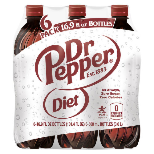 Dr Pepper Made with Sugar, 8 fl oz glass bottles, 6 pack