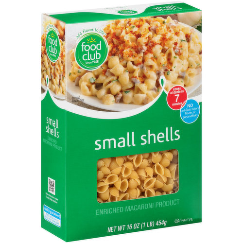 Food Club Enriched Macaroni Product, Small Shells