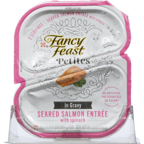 Fancy Feast Cat Food, Seared Salmon Entree with Spinach in Gravy