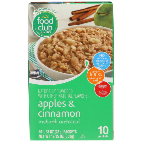 Food Club Apples & Cinnamon Instant Oatmeal