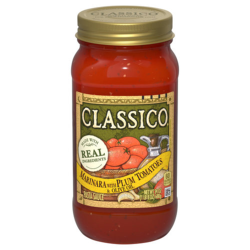 Classico Pasta Sauce, Marinara with Plum Tomatoes & Olive Oil