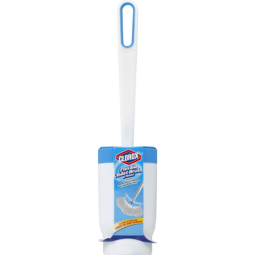 Clorox Toilet Brush & Holder, Flexible