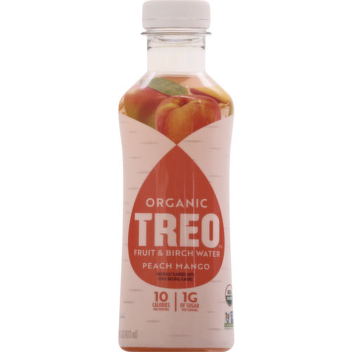 Treo Fruit & Birch Water, Organic, Peach Mango