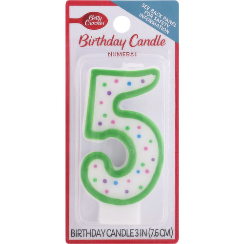Betty Crocker Birthday Candle, Numeral 5, 3 Inch