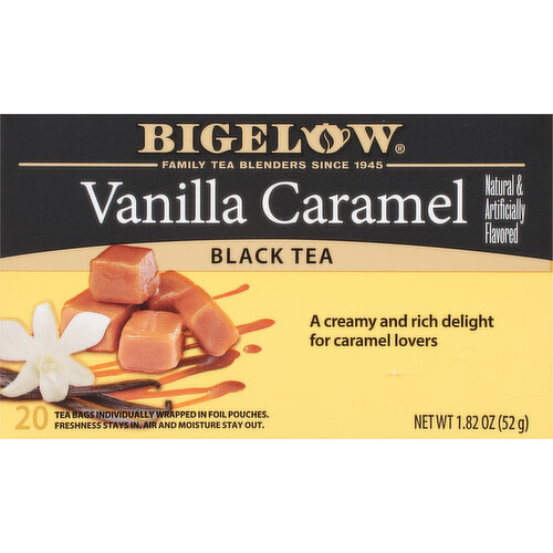 Bigelow Black Tea, Vanilla Caramel, Tea Bags