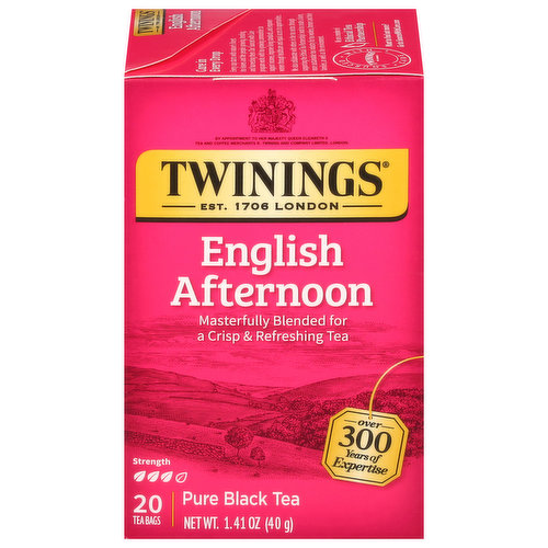 Twinings Black Tea, English Afternoon, Pure, Tea Bags