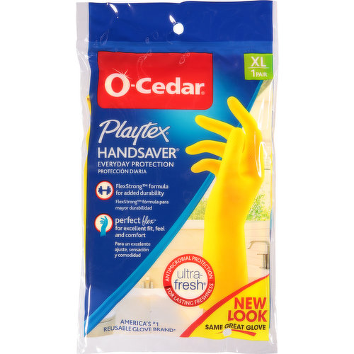 O-Cedar Gloves, Ultra-Fresh, XL