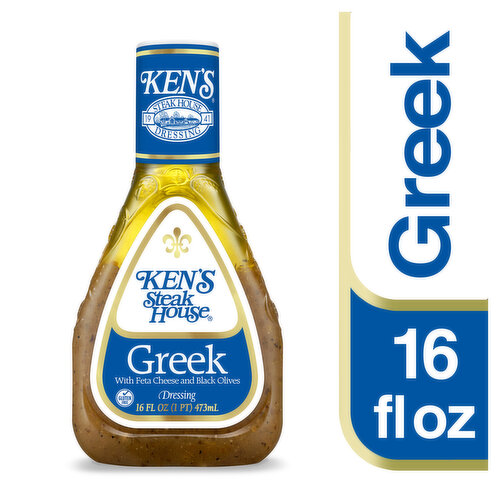 Ken's Steak House Dressing, with Feta Cheese & Black Olives, Greek