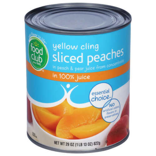 Food Club Peaches, Sliced, Yellow Cling