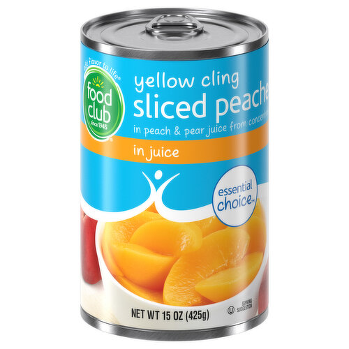 Food Club Peaches, in Juice, Sliced, Yellow Cling
