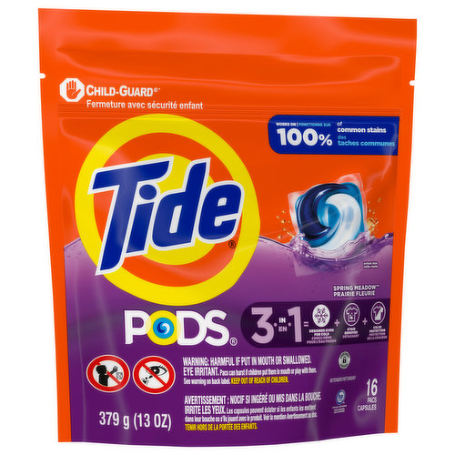 Tide Detergent, Spring Meadow, Pods, 3 in 1