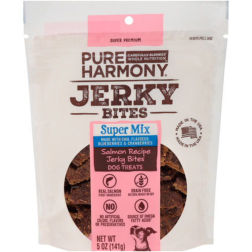 Pure Harmony Grain Free Salmon Recipe Super Mix Jerky Bites Dog Treats