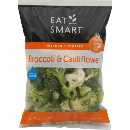 Eat Smart Broccoli & Cauliflower, Steam in the Bag